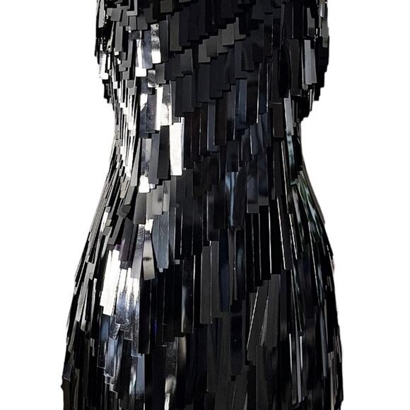 THE ATTICO Sequin Fringe Mini Dress Black Cocktail Designer Italy LBD IT 38 US 2 - Picture 8 of 16